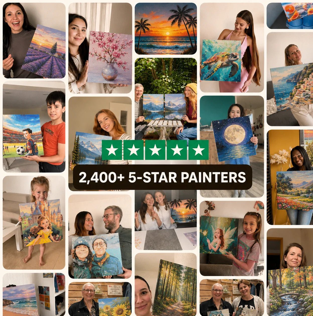 Paint by numbers community — 2400+ five-star painters sharing their finished artworks