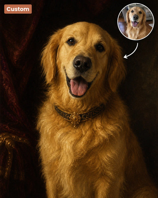 Custom paint by numbers kit - dog portrait Renaissance style 30x40cm