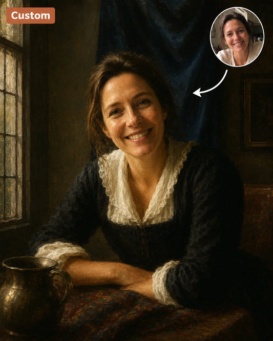 Custom paint by numbers kit - Vermeer portrait style 30x40cm